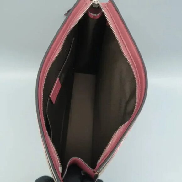 100% Authentic GUCCI Blooms Brown Canvas Clutch Bag 550-091724 - Picture 10 of 12